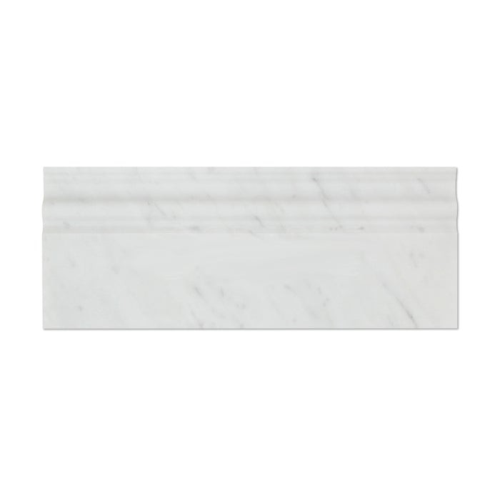 4 3/4 x 12 Honed Bianco Carrara Marble Moldings & Trims Baseboard Trim