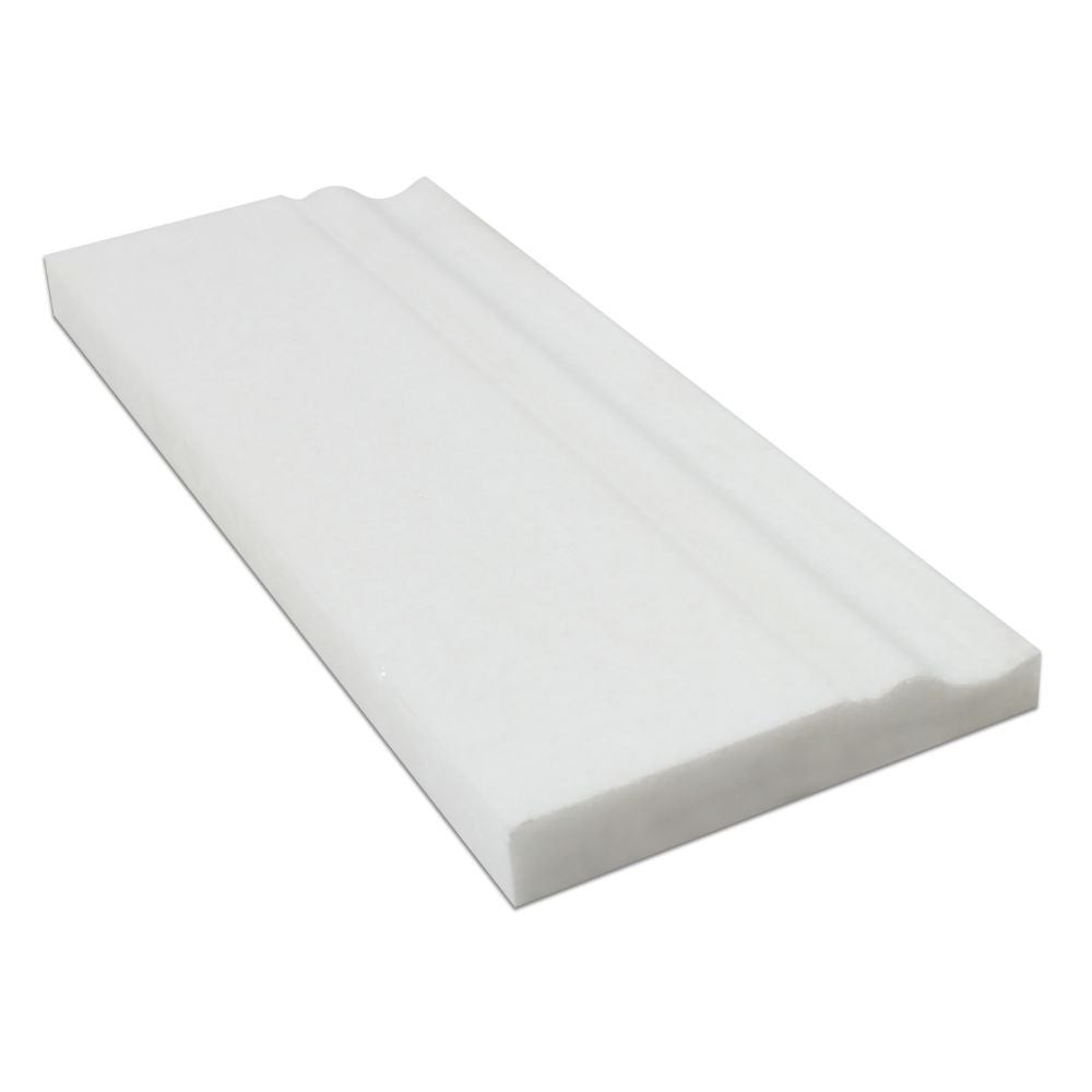 4 3/4 x 12 Honed Thassos White Marble Moldings & Trims Baseboard Trim